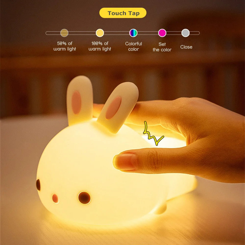 Cute Bunny Silicone Night Light