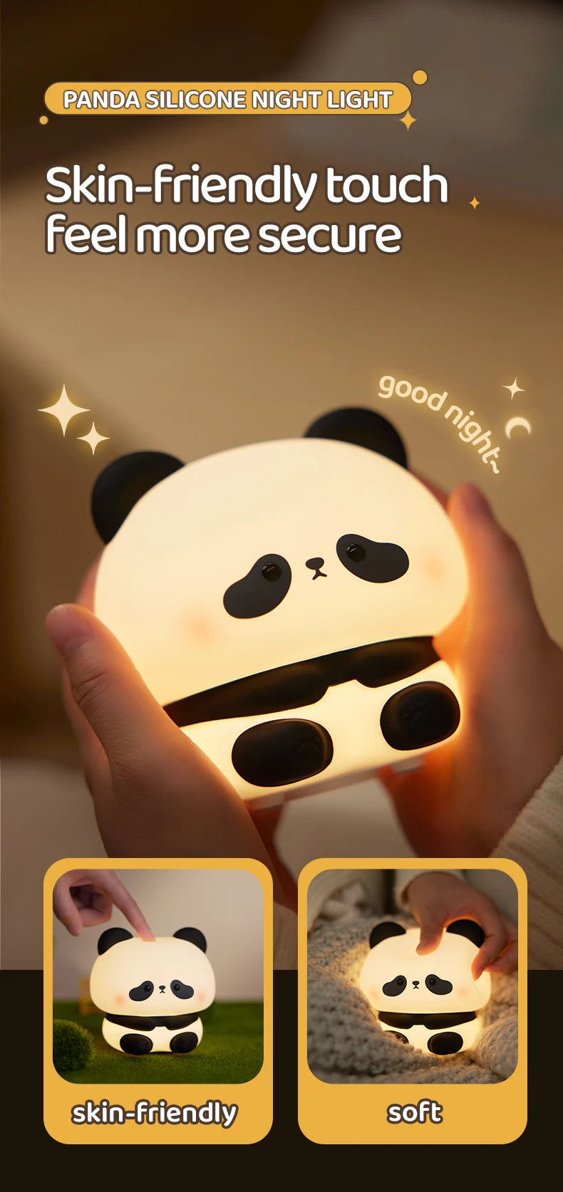 Cute Panda Silicone Night Light