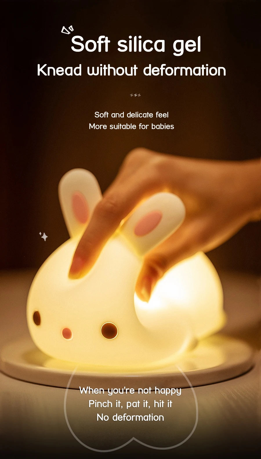 Cute Bunny Silicone Night Light