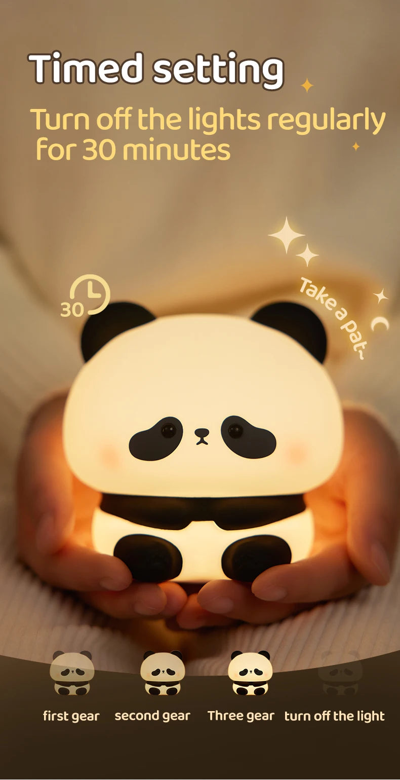 Cute Panda Silicone Night Light