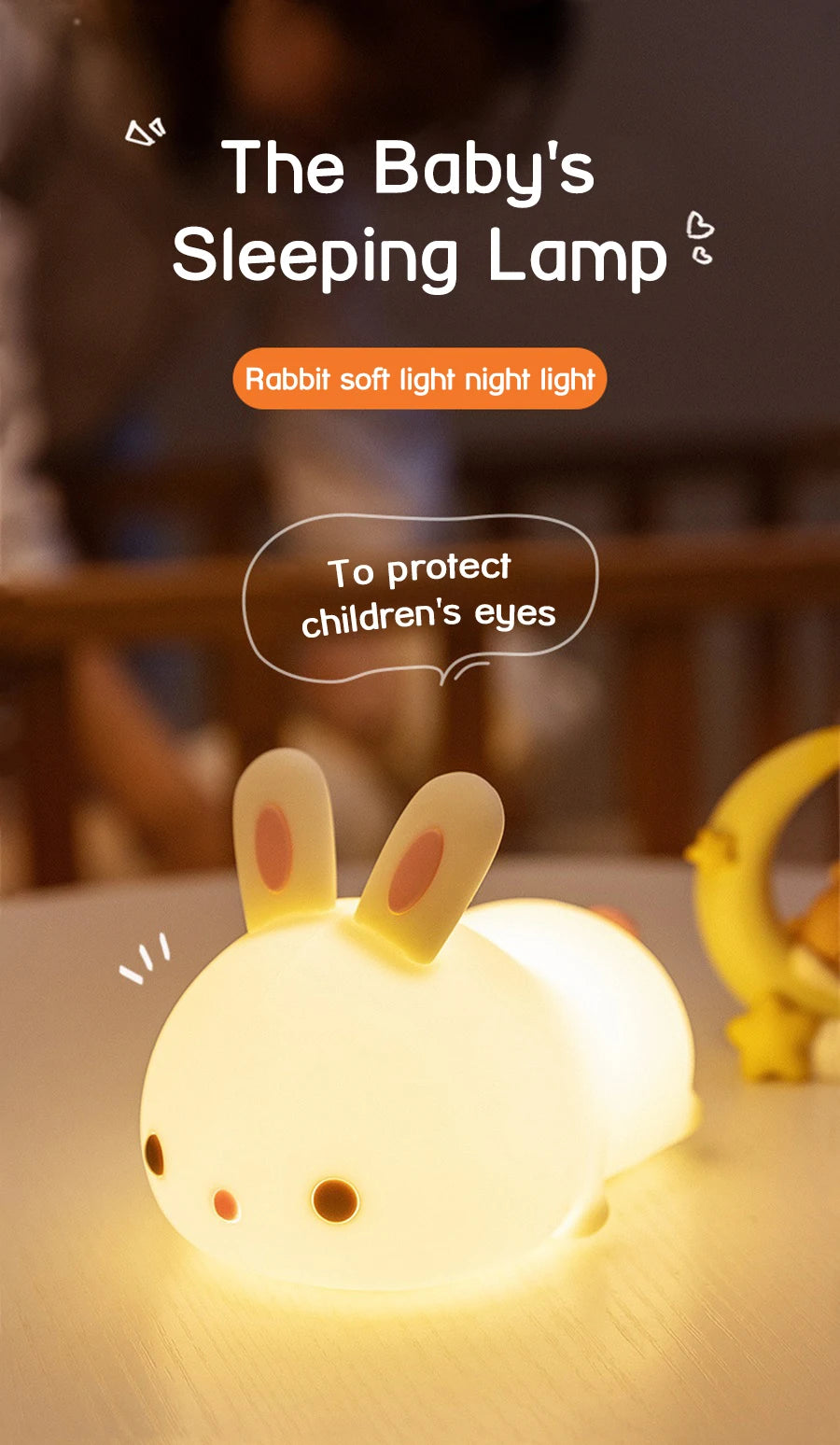 Cute Bunny Silicone Night Light